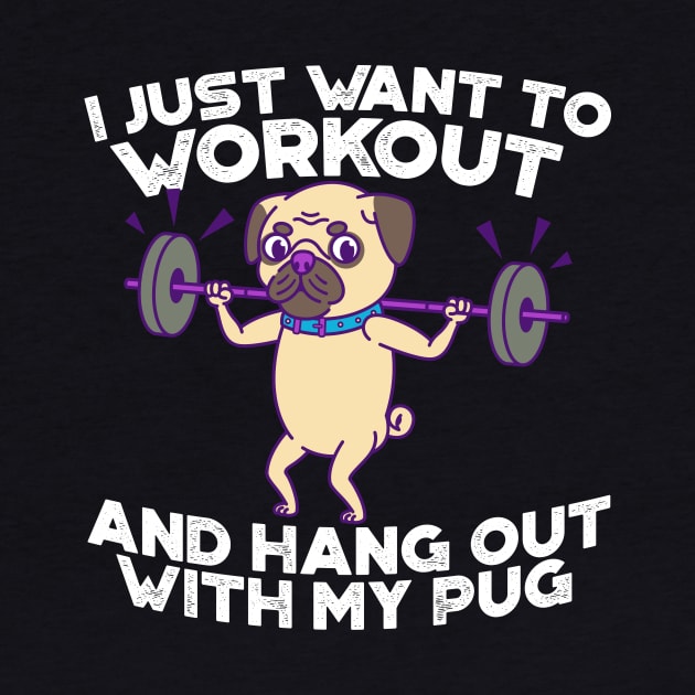 Pug lifting weights by Doggo Gym